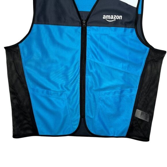 Amazon Men's Size XL Blue Reflective Work Delivery Vest - Picture 4 of 10